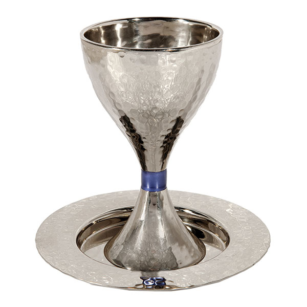 Picture of גביע קידוש מודרנית - עבודת פטיש - כחול - CUS-2 | יאיר עמנואל