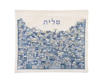 Picture of תיק טלית - רקמה מלאה - ירושלים כחול - TBF-12 | יאיר עמנואל