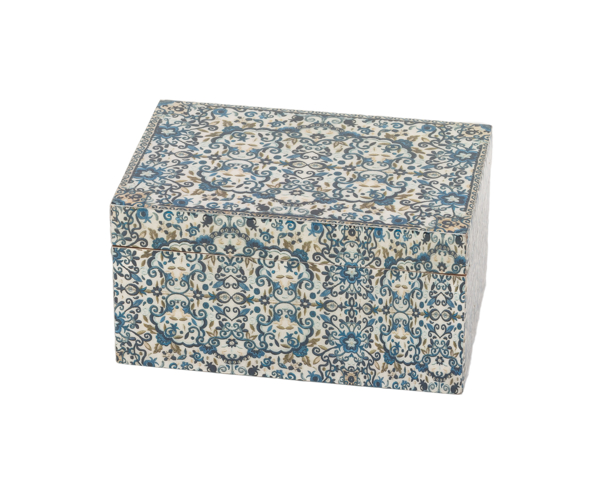 Picture of קופסת עץ בינונית - רימונים כחולים - BX-2 | יאיר עמנואל