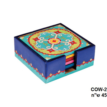 Picture of סט 6 תחתיות לכוסות - עץ מודפס - אורינטלי - COW-2 | יאיר עמנואל