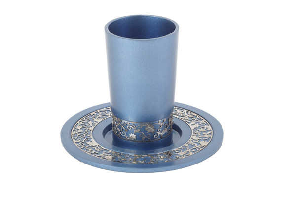 Picture of כוס קידוש + עיטור - כחול - CUJ-3 | יאיר עמנואל