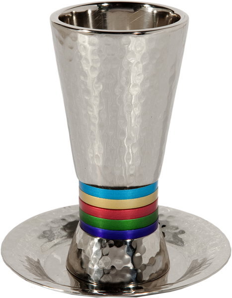 תמונה של כוס קידוש - טבעות רחבים - צבעוני - CUT-1 | יאיר עמנואל