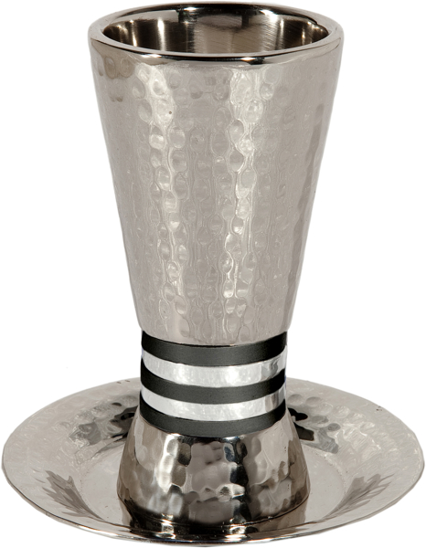 תמונה של כוס קידוש - טבעות רחבים - שחור - CUT-4 | יאיר עמנואל